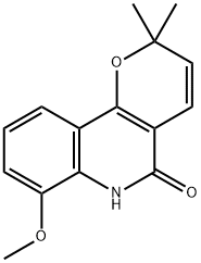 5H-Pyrano[3,2-c]quinolin-5-one, 2,6-dihydro-7-methoxy-2,2-dimethyl- Structure