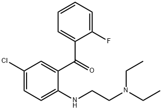 Methanone, [5-chloro-2-[[2-(diethylamino)ethyl]amino]phenyl](2-fluorophenyl)- 化学構造式