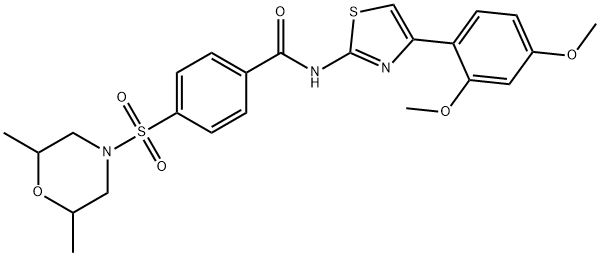 Benzamide, N-?[4-?(2,?4-?dimethoxyphenyl)?-?2-?thiazolyl]?-?4-?[(2,?6-?dimethyl-?4-?morpholinyl)?sulfonyl]?- Structure