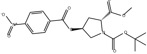 1,2-Pyrrolidinedicarboxylic acid, 4-[(4-nitrobenzoyl)oxy]-, 1-(1,1-dimethylethyl) 2-methyl ester, (2R,4S)- Structure