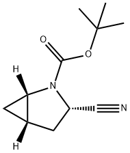 2-Azabicyclo[3.1.0]hexane-2-carboxylic acid, 3-cyano-, 1,1-dimethylethyl ester, (1S,3S,5S)- Structure