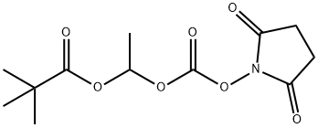 Propanoic acid, 2,2-dimethyl-, 1-[[[(2,5-dioxo-1-pyrrolidinyl)oxy]carbonyl]oxy]ethyl ester 结构式