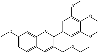 2H-1-Benzopyran, 3-(ethoxymethyl)-7-methoxy-2-(3,4,5-trimethoxyphenyl)- 结构式