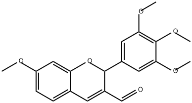2H-1-Benzopyran-3-carboxaldehyde, 7-methoxy-2-(3,4,5-trimethoxyphenyl)-,364039-58-7,结构式