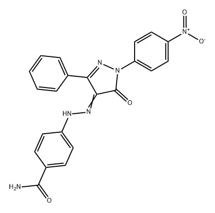Benzamide, 4-[2-[1,5-dihydro-1-(4-nitrophenyl)-5-oxo-3-phenyl-4H-pyrazol-4-ylidene]hydrazinyl]- 化学構造式