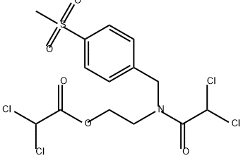 Acetic acid, 2,2-dichloro-, 2-[(2,2-dichloroacetyl)[[4-(methylsulfonyl)phenyl]methyl]amino]ethyl ester Structure