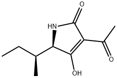 2H-Pyrrol-2-one, 3-acetyl-1,5-dihydro-4-hydroxy-5-(1-methylpropyl)-, [R-(R*,S*)]- (9CI) Struktur