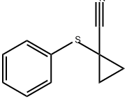 Cyclopropanecarbonitrile, 1-(phenylthio)- 化学構造式