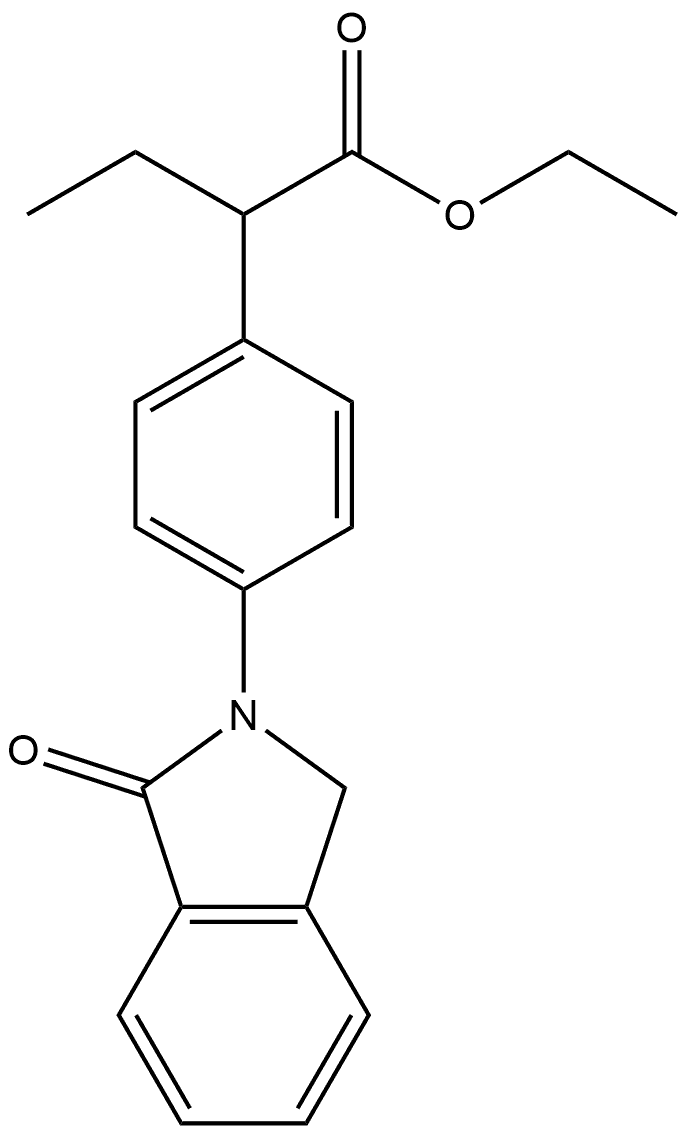 Benzeneacetic acid, 4-(1,3-dihydro-1-oxo-2H-isoindol-2-yl)-α-ethyl-, ethyl ester 化学構造式