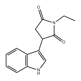 2,5-Pyrrolidinedione, 1-ethyl-3-(1H-indol-3-yl)- Structure