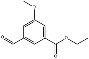 Benzoic acid, 3-formyl-5-methoxy-, ethyl ester Struktur