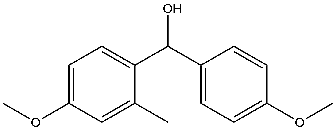 (4-甲氧基-2-甲基苯基)(4-甲氧基苯基)甲醇,36801-17-9,结构式