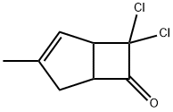 Bicyclo[3.2.0]hept-2-en-6-one, 7,7-dichloro-3-methyl- Struktur