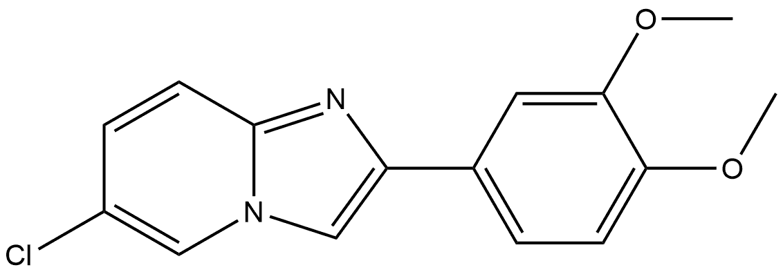 6-氯-2-(3,4-二甲氧基苯基)咪唑并[1,2-A]吡啶 结构式