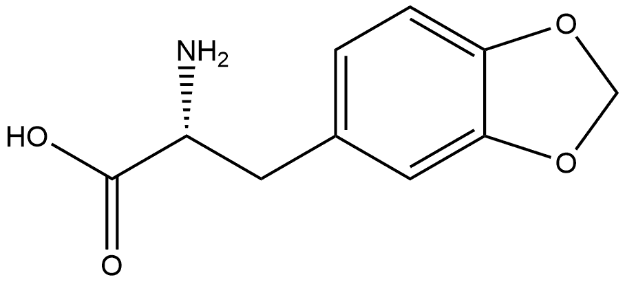 (R)-2-Amino-3-(benzo[d][1,3]dioxol-5-yl)propanoic acid 化学構造式