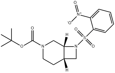 3,8-Diazabicyclo[4.2.0]octane-3-carboxylic acid, 8-[(2-nitrophenyl)sulfonyl]-, 1,1-dimethylethyl ester, (1R,6S)- Structure