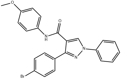 1H-Pyrazole-4-carboxamide, 3-(4-bromophenyl)-N-(4-methoxyphenyl)-1-phenyl-,372098-32-3,结构式