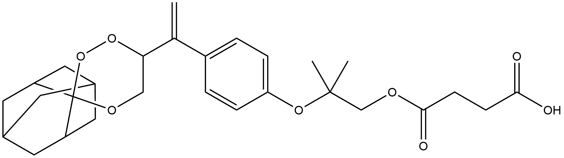 1-[2-Methyl-2-[4-[1-(spiro[tricyclo[3.3.1.13,7]decane-2,3′-[1,2,4]trioxan]-6′-yl)ethenyl]phenoxy]propyl] hydrogen butanedioate Structure