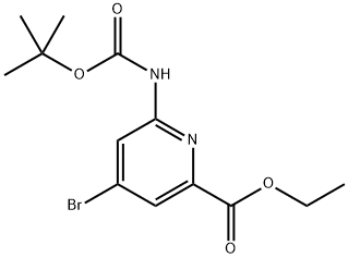 ETHYL 6-(TERT-BUTOXYCARBONYLAMINO)-4-BROMOPICOLINATE 结构式