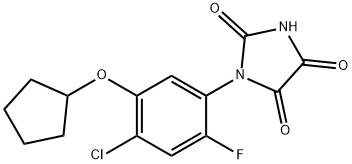 2,4,5-Imidazolidinetrione, 1-[4-chloro-5-(cyclopentyloxy)-2-fluorophenyl]- Structure