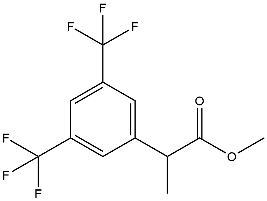 Benzeneacetic acid, α-methyl-3,5-bis(trifluoromethyl)-, methyl ester 化学構造式