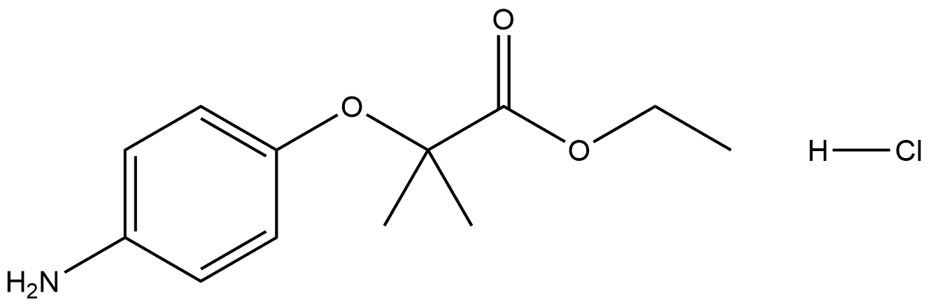 Propanoic acid, 2-(4-aminophenoxy)-2-methyl-, ethyl ester, hydrochloride (1:1) 结构式