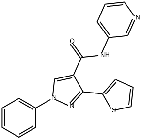1H-Pyrazole-4-carboxamide, 1-phenyl-N-3-pyridinyl-3-(2-thienyl)- Structure