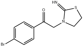 Ethanone, 1-(4-bromophenyl)-2-(2-imino-3-thiazolidinyl)- Structure