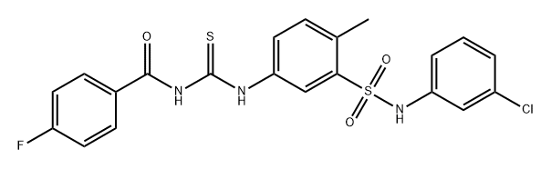 N-((3-(N-(3-氯苯基)氨磺酰基)-4-甲基苯基)硫代甲脒基)-4-氟苯甲酰胺,379723-99-6,结构式