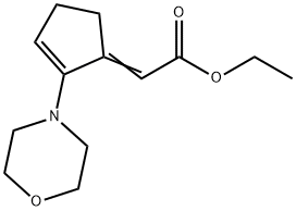 Acetic acid, 2-[2-(4-morpholinyl)-2-cyclopenten-1-ylidene]-, ethyl ester Structure
