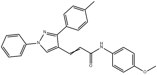 2-Propenamide, N-(4-methoxyphenyl)-3-[3-(4-methylphenyl)-1-phenyl-1H-pyrazol-4-yl]- 化学構造式