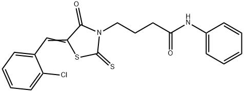 4-[(5Z)-5-[(2-chlorophenyl)methylidene]-4-oxo-2-sulfanylidene-1,3-thiazolidin-3-yl]-N-phenylbutanamide Structure