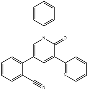 Benzonitrile, 2-(1',2'-dihydro-2'-oxo-1'-phenyl[2,3'-bipyridin]-5'-yl)- Structure