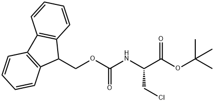 L-Alanine, 3-chloro-N-[(9H-fluoren-9-ylmethoxy)carbonyl]-, 1,1-dimethylethyl ester 化学構造式