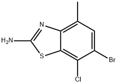 2-Benzothiazolamine, 6-bromo-7-chloro-4-methyl- 结构式