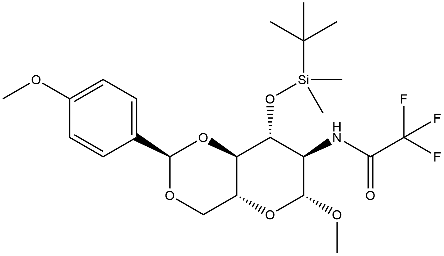 β-D-Glucopyranoside, methyl 2-deoxy-3-O-[(1,1-dimethylethyl)dimethylsilyl]-4,6-O-[(R)-(4-methoxyphenyl)methylene]-2-[(trifluoroacetyl)amino]- (9CI)