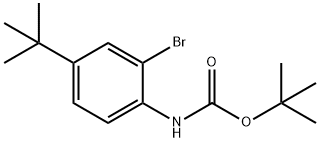 (2-Bromo-4-tert-butyl-phenyl)-carbamic acid tert-butyl ester Struktur