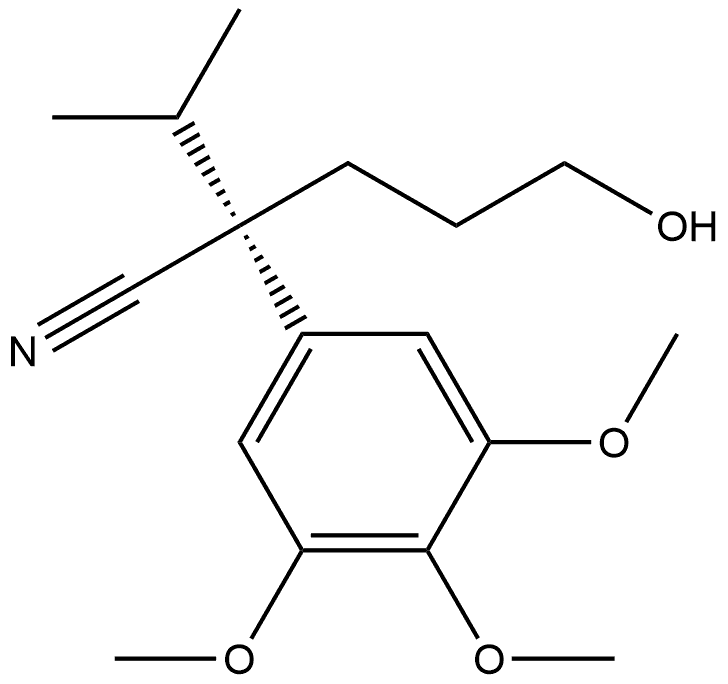 Benzeneacetonitrile, α-(3-hydroxypropyl)-3,4,5-trimethoxy-α-(1-methylethyl)-, (R)- (9CI) Structure