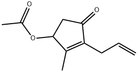 2-Cyclopenten-1-one, 4-(acetyloxy)-3-methyl-2-(2-propen-1-yl)- Struktur