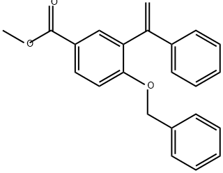 Benzoic acid, 3-(1-phenylethenyl)-4-(phenylmethoxy)-, methyl ester Structure