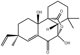 9H-10,4a-(Epoxymethano)phenanthrene-9,12-dione, 7-ethenyl-1,2,3,4,4b,5,6,7,10,10a-decahydro-4b,10-dihydroxy-1,1,7-trimethyl-, (4aR,4bR,7R,10S,10aS)- Struktur