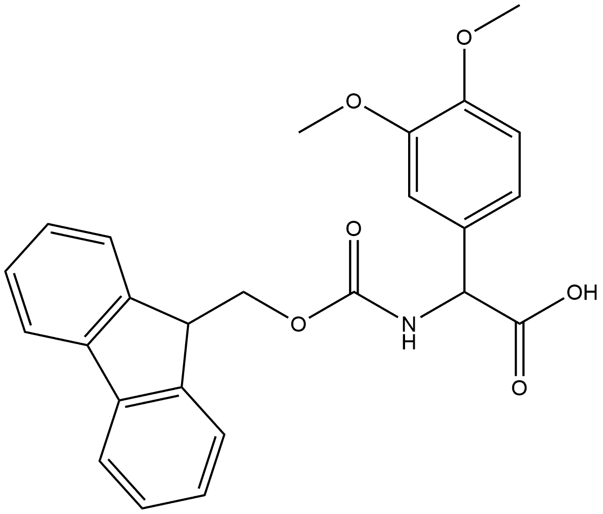 2-(3,4-dimethoxyphenyl)-2-({[(9H-fluoren-9-yl)met
hoxy]carbonyl}amino)acetic acid 化学構造式