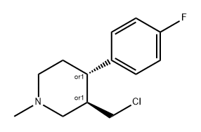 Piperidine, 3-(chloromethyl)-4-(4-fluorophenyl)-1-methyl-, (3R,4S)-rel- Structure