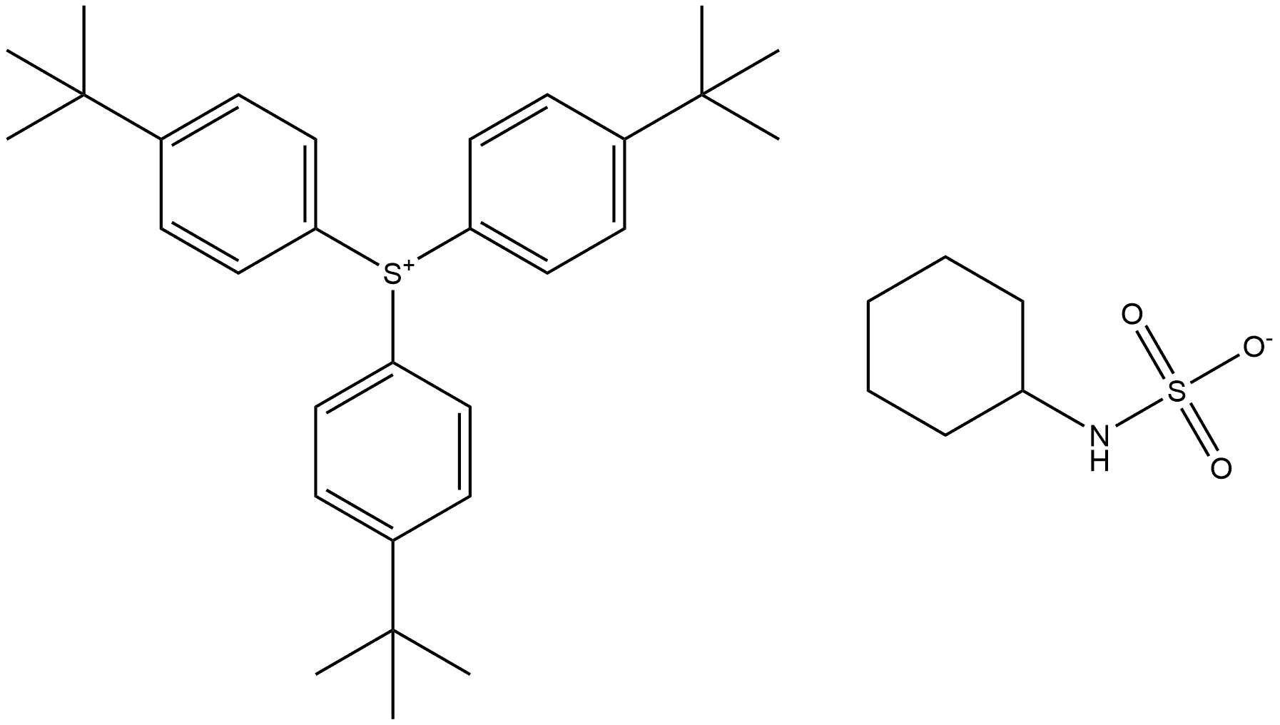 tris(4-(tert-butyl)phenyl)sulfonium cyclohexylsulfamate,394246-64-1,结构式
