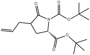 (2S)-di-tert-butyl4-allyl-5-oxopyrrolidine-1,2-dicarboxylate 化学構造式