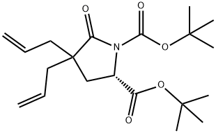 (S)-di-tert-butyl4,4-diallyl-5-oxopyrrolidine-1,2-dicarboxylate Struktur