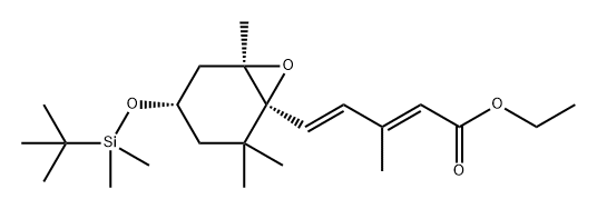 2,4-Pentadienoic acid, 5-[(1S,4S,6R)-4-[[(1,1-dimethylethyl)dimethylsilyl]oxy]-2,2,6-trimethyl-7-oxabicyclo[4.1.0]hept-1-yl]-3-methyl-, ethyl ester, (2E,4E)- Structure
