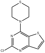 Thieno[3,2-d]pyrimidine, 2-chloro-4-(4-thiomorpholinyl)-,39541-11-2,结构式