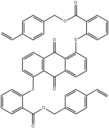 2,2′-[(9,10-二氢-9,10-二氧亚基-1,5-蒽叉基)双硫代]双苯甲酸双[(4-乙烯基苯基)甲基]酯, 396715-16-5, 结构式