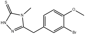 3H-1,2,4-Triazole-3-thione, 5-[(3-bromo-4-methoxyphenyl)methyl]-2,4-dihydro-4-methyl- 化学構造式